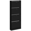 Vidaxl schoenenkast 59x17x150 cm bewerkt hout zwart
