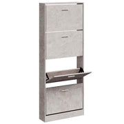 Vidaxl schoenenkast 59x17x150 cm bewerkt hout betongrijs - afbeelding 3