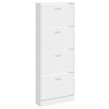 Vidaxl schoenenkast 59x17x150 cm bewerkt hout hoogglans wit