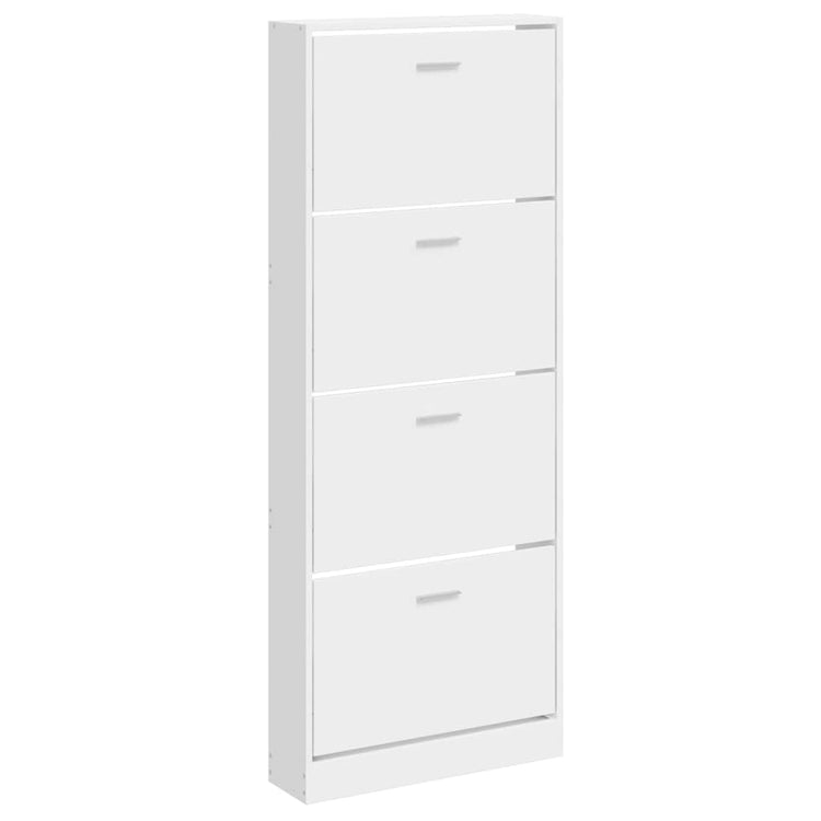 Vidaxl schoenenkast 59x17x150 cm bewerkt hout hoogglans wit