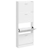 Vidaxl schoenenkast 59x17x150 cm bewerkt hout hoogglans wit