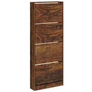 Vidaxl schoenenkast 59x17x150 cm bewerkt hout gerookt eikenkleurig - afbeelding 2