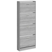 Vidaxl schoenenkast 59x17x150 cm bewerkt hout grijs sonoma - afbeelding 2