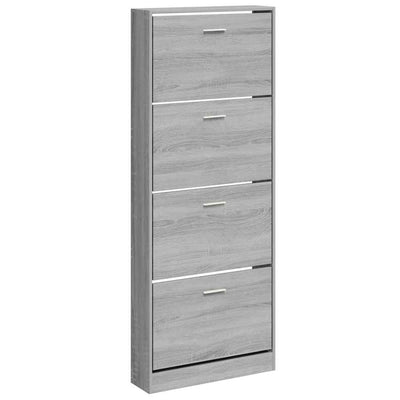 Vidaxl schoenenkast 59x17x150 cm bewerkt hout grijs sonoma