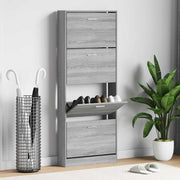 Vidaxl schoenenkast 59x17x150 cm bewerkt hout grijs sonoma - afbeelding 1