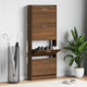 Vidaxl schoenenkast 59x17x150 cm bewerkt hout bruin eikenkleur
