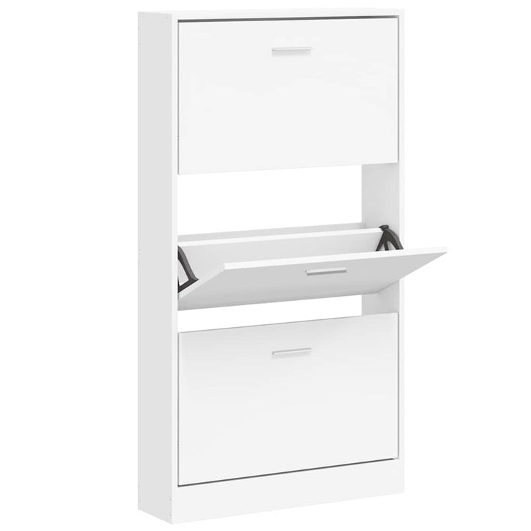 Vidaxl schoenenkast wit 59x17x108 cm bewerkt hout
