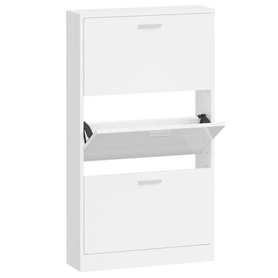 Vidaxl schoenenkast 59x17x108 cm bewerkt hout hoogglans wit