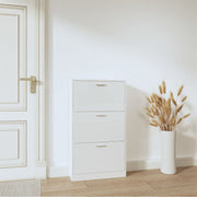 Vidaxl schoenenkast 59x17x108 cm bewerkt hout hoogglans wit - afbeelding 3