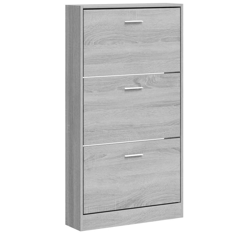 Vidaxl schoenenkast 59x17x108 cm bewerkt hout grijs sonoma