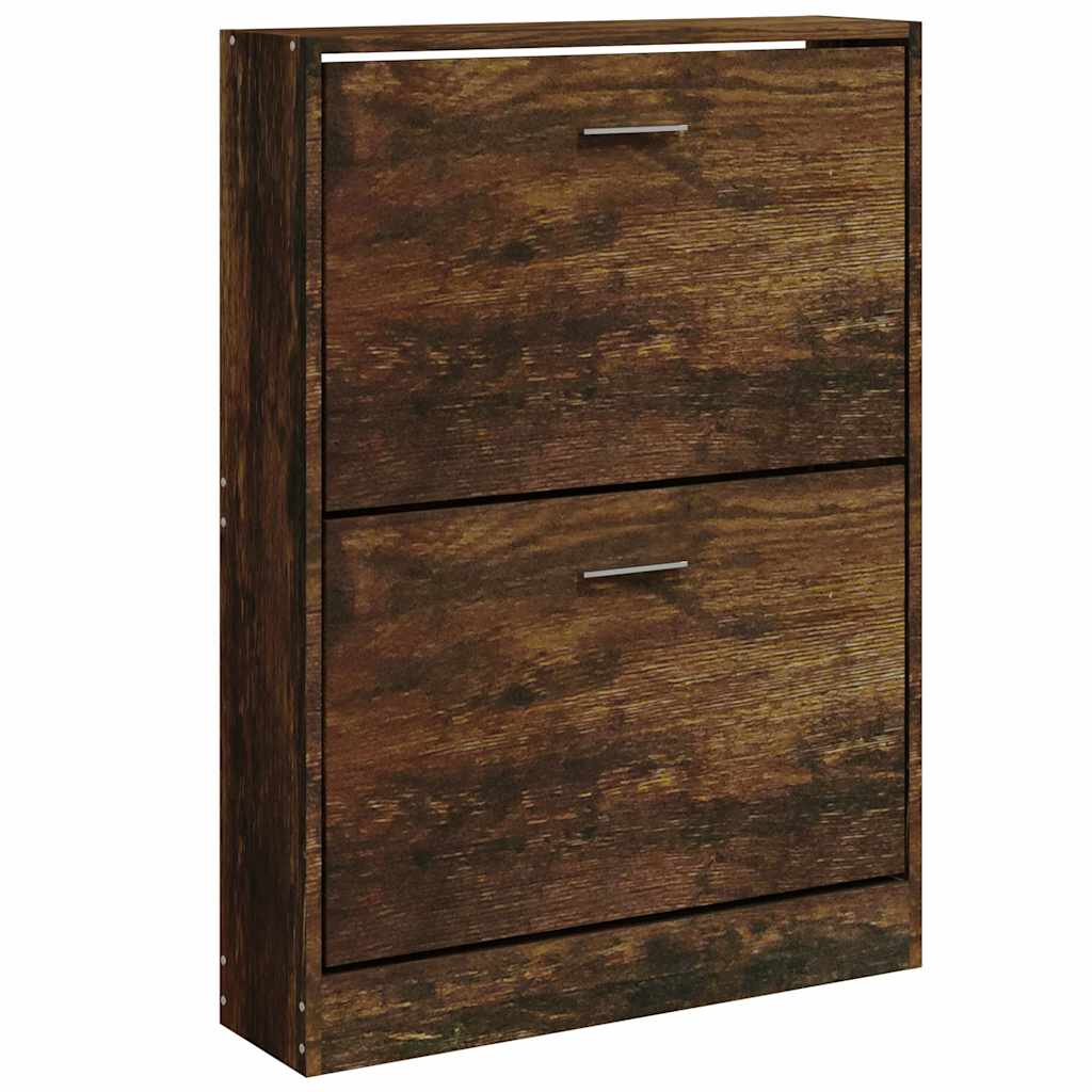 Vidaxl schoenenkast 59x17x81 cm bewerkt hout gerookt eikenkleurig