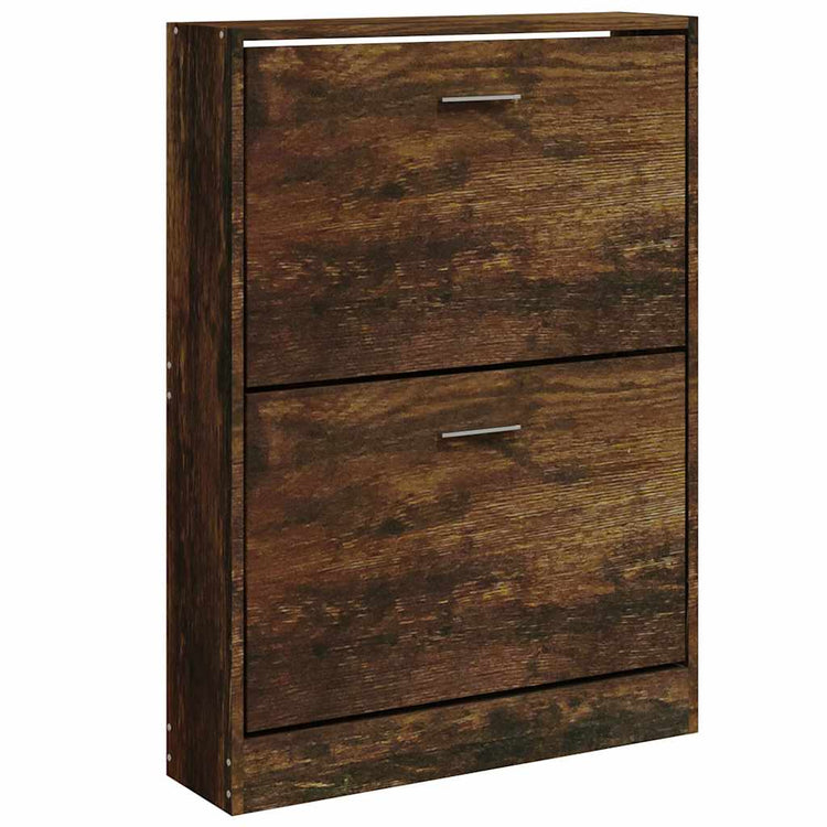 Vidaxl schoenenkast 59x17x81 cm bewerkt hout gerookt eikenkleurig