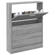 Vidaxl schoenenkast 59x17x81 cm bewerkt hout grijs sonoma - afbeelding 3