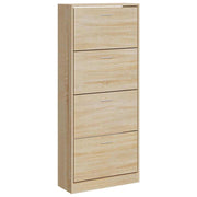 Vidaxl schoenenkast 63x24x147 cm bewerkt hout sonoma eikenkleurig - afbeelding 2