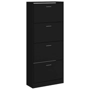 Vidaxl schoenenkast 63x24x147 cm bewerkt hout zwart - afbeelding 2