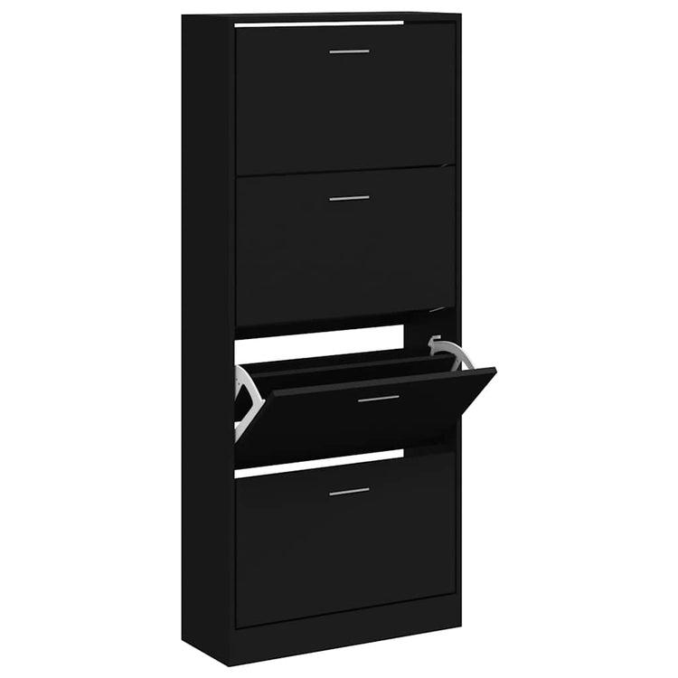 Vidaxl schoenenkast 63x24x147 cm bewerkt hout zwart