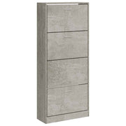 Vidaxl schoenenkast 63x24x147 cm bewerkt hout betongrijs - afbeelding 2