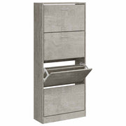 Vidaxl schoenenkast 63x24x147 cm bewerkt hout betongrijs - afbeelding 3