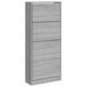Vidaxl schoenenkast 63x24x147 cm bewerkt hout grijs sonoma - afbeelding 2