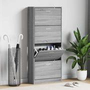 Vidaxl schoenenkast 63x24x147 cm bewerkt hout grijs sonoma - afbeelding 1