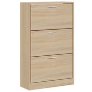 Vidaxl schoenenkast 63x24x103 cm bewerkt hout sonoma eikenkleurig - afbeelding 2