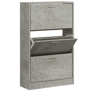 Vidaxl schoenenkast 63x24x103 cm bewerkt hout betongrijs - afbeelding 3