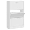 Vidaxl schoenenkast 63x24x103 cm bewerkt hout hoogglans wit