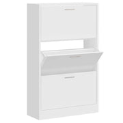 Vidaxl schoenenkast 63x24x103 cm bewerkt hout hoogglans wit - afbeelding 3