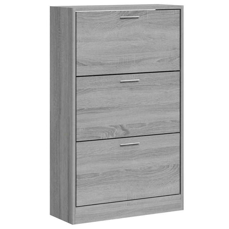 Vidaxl schoenenkast 63x24x103 cm bewerkt hout grijs sonoma