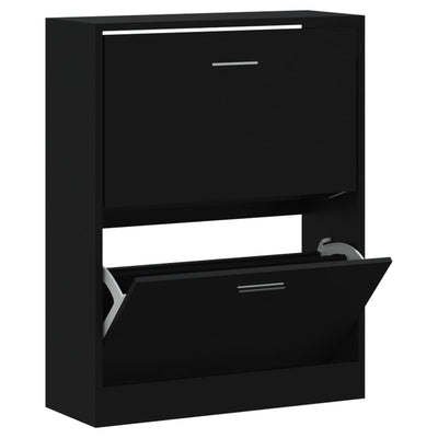 Vidaxl schoenenkast 63x24x81 cm bewerkt hout zwart