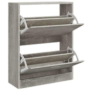Vidaxl schoenenkast 63x24x81 cm bewerkt hout betongrijs - afbeelding 3