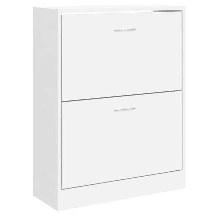 Vidaxl schoenenkast 63x24x81 cm bewerkt hout hoogglans wit