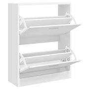 Vidaxl schoenenkast 63x24x81 cm bewerkt hout hoogglans wit - afbeelding 3