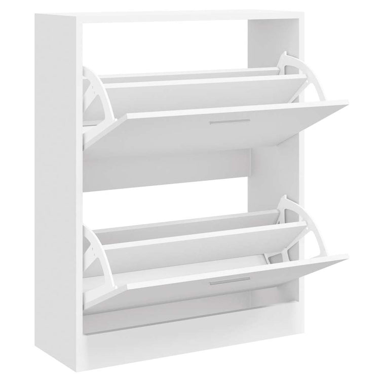 Vidaxl schoenenkast 63x24x81 cm bewerkt hout hoogglans wit
