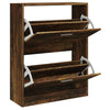 Vidaxl schoenenkast 63x24x81 cm bewerkt hout gerookt eikenkleurig