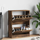 Vidaxl schoenenkast 63x24x81 cm bewerkt hout gerookt eikenkleurig