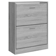 Vidaxl schoenenkast 63x24x81 cm bewerkt hout grijs sonoma - afbeelding 2