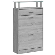 Vidaxl schoenenkast 63x24x104 cm bewerkt hout grijs sonoma eikenkleur - afbeelding 2