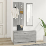 Vidaxl schoenenkastset 3-in-1 bewerkt hout grijs sonoma eiken - afbeelding 3