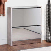 Vidaxl schoenenkast met spiegel 2-laags 63x17x67 cm betongrijs - afbeelding 1