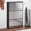 Vidaxl schoenenkast met spiegel 3-laags zwart 63x17x102,5 cm