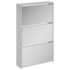 Vidaxl schoenenkast met spiegel 3-laags 63x17x102,5 cm betongrijs