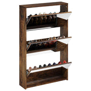 Vidaxl schoenenkast met spiegel 3-laags 63x17x102,5 cm gerookt eiken - afbeelding 3