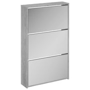 Vidaxl schoenenkast met spiegel 3-laags 63x17x102,5 cm grijs sonoma - afbeelding 2