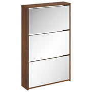Vidaxl schoenenkast met spiegel 3-laags 63x17x102,5 cm bruineiken - afbeelding 2