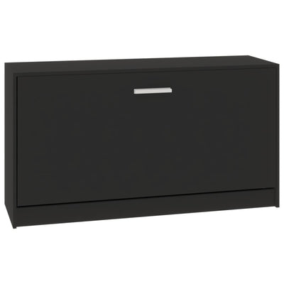 Vidaxl schoenenbank zwart 80x24x45 cm bewerkt hout