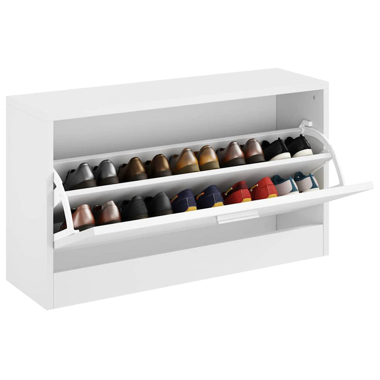 Vidaxl schoenenbank hoogglans wit 80x24x45 cm bewerkt hout