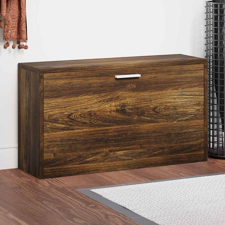 Vidaxl schoenenbank 80x24x45 cm bewerkt hout gerookt eiken