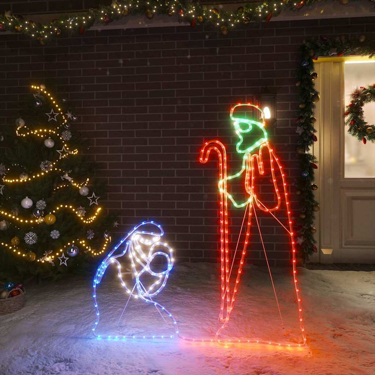 Vidaxl kerstfiguren jozef en maria met 264 led's 40x55 en 38x100 cm