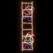 Vidaxl kerstfiguur kerstman op ladder opvouwbaar 552 led's 50x200 cm - afbeelding 3